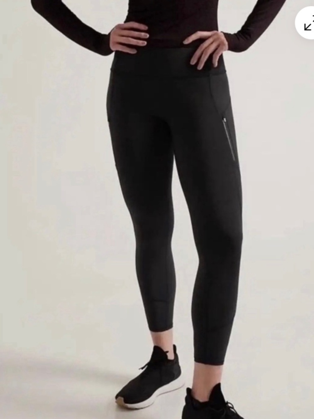 Athleta Rainier Unbrushed 7/8 Tight Black Size XL NWT